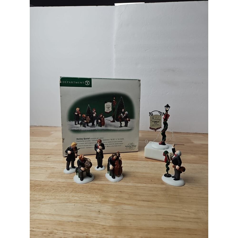 Department Dept 56 Dickens Village Holiday Quintet Set of 6 58520/ Battery light